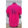 Polo homme fushia logo bleu