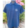 Polo bleu marine homme avec logo blanc