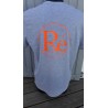 Tee-shirt homme col V gris avec logo orange fluo